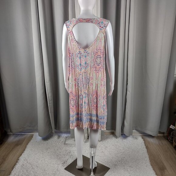 Ellen Tracy Women's Open Back Lightweight Multicolor Sleeveless Midi Dress XL - Picture 4 of 12